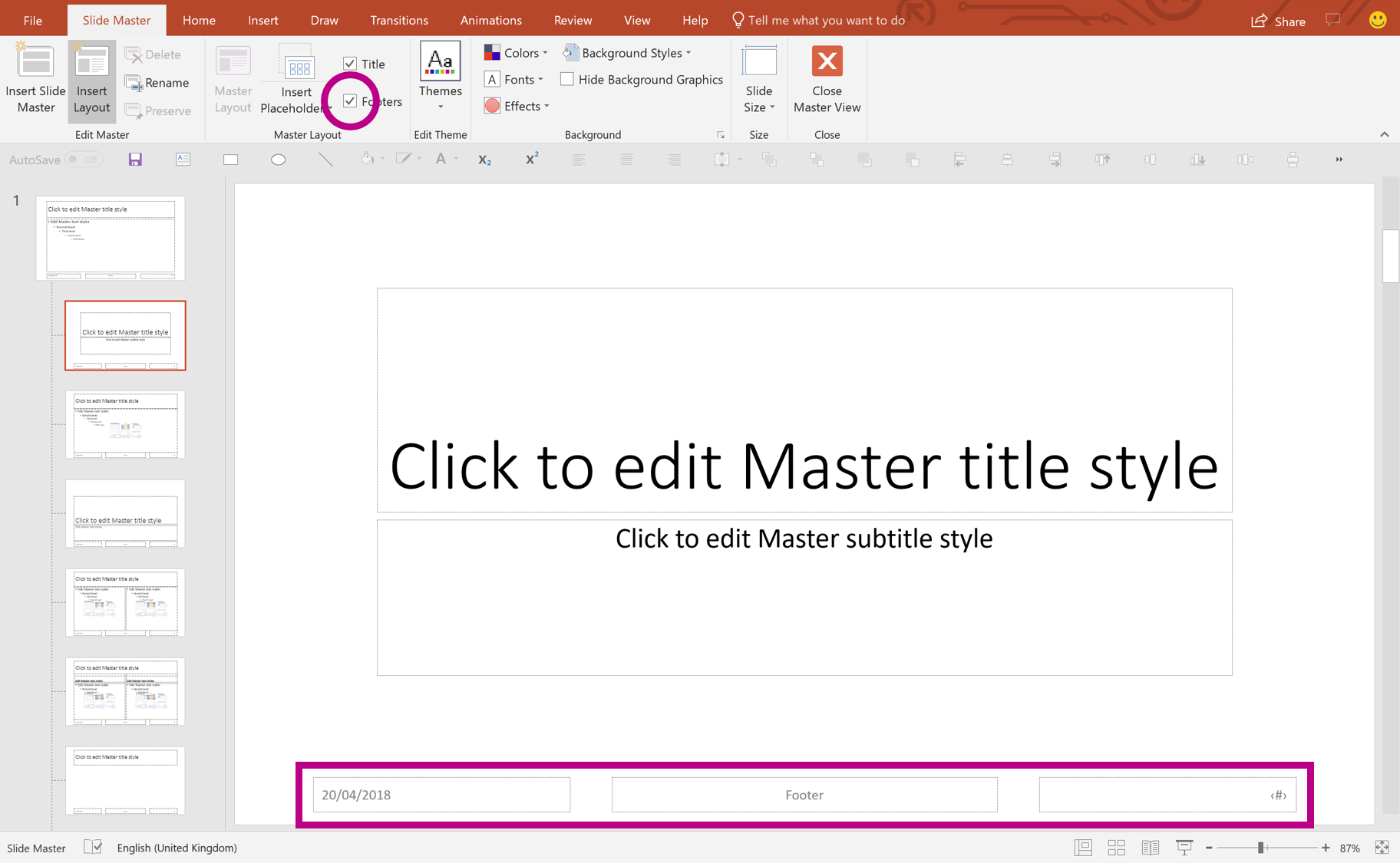 powerpoint master page number