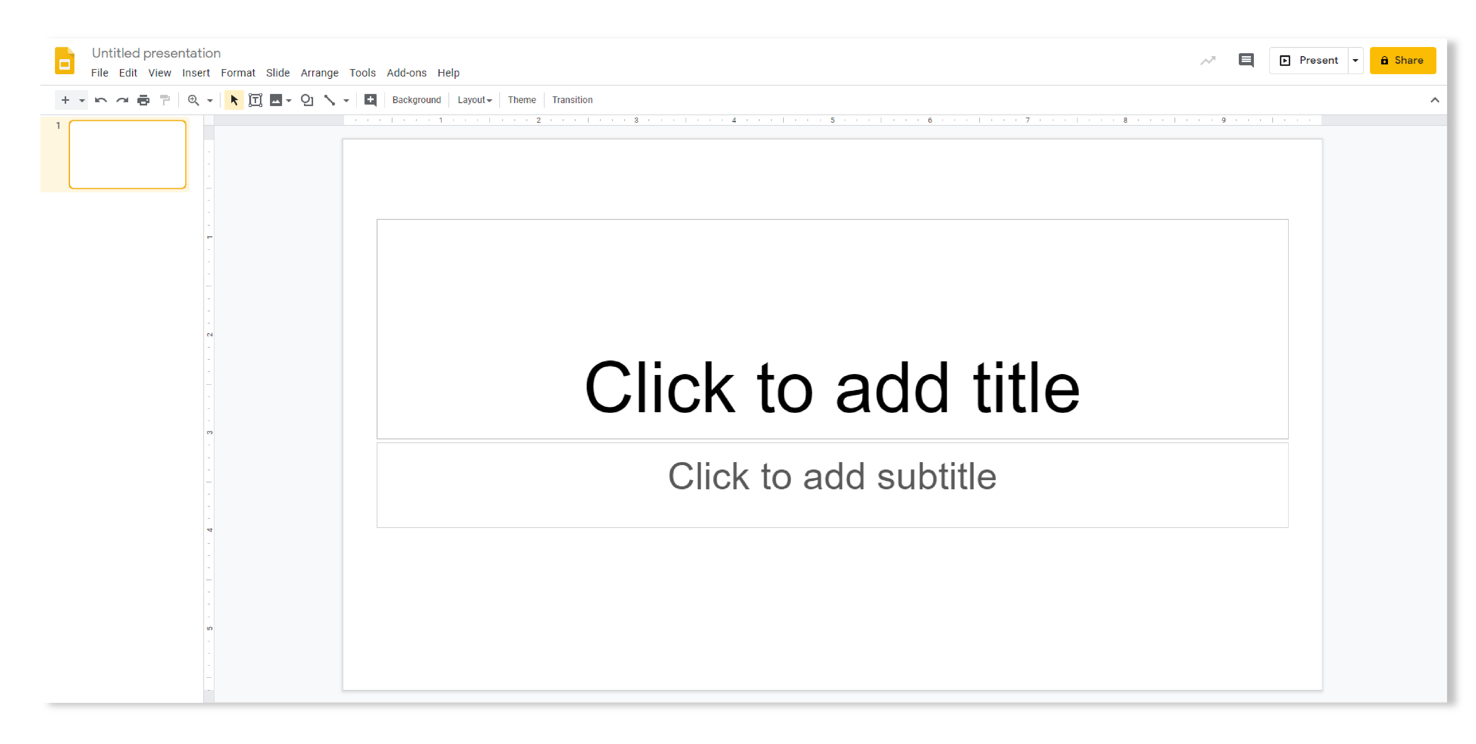 new presentation button