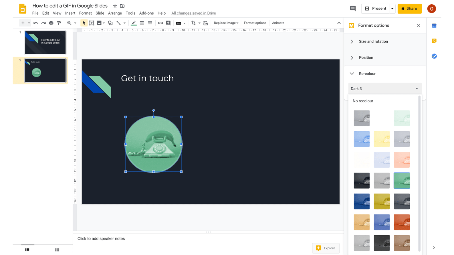 How to add a gif to Slides 