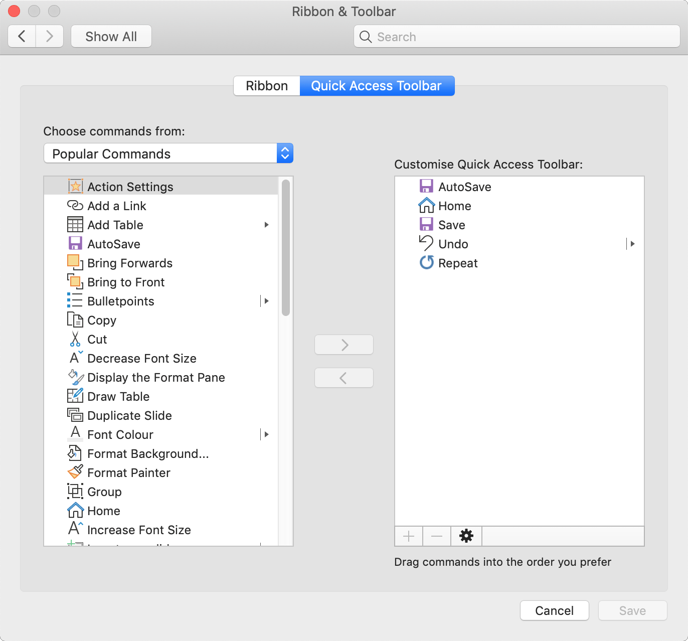 draw tab not showing in mac for 2016