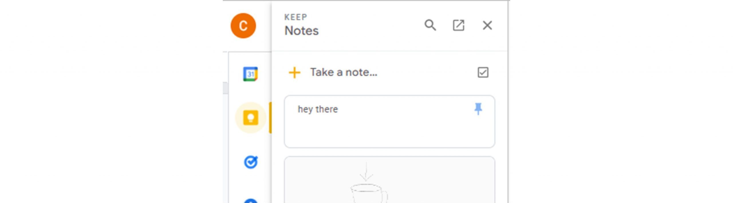 Screenshot of the Google Keep search bar