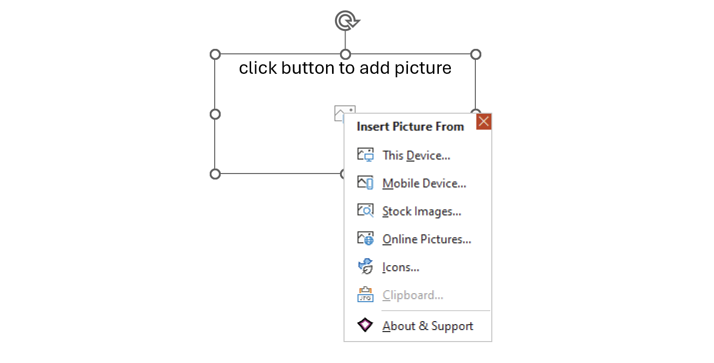 PowerPoint picture placeholder choice 2x wide